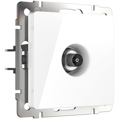 Розетка TV Проходная без рамки Werkel 1-м. белый глянцевый картинка